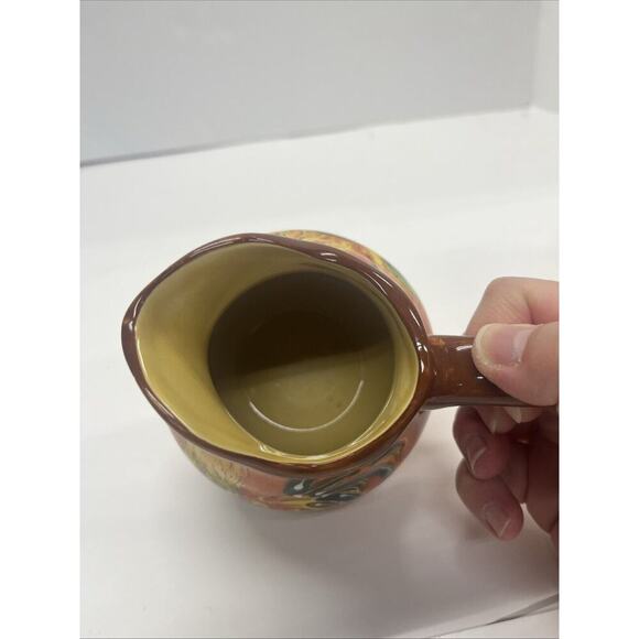 Maxcera Ceramic Rooster And Sunflower Creamer and Sugar Set - Picture 3 of 12